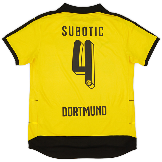 2015-16 Borussia Dortmund Home Shirt Subotic #4 - 8/10 - (L)