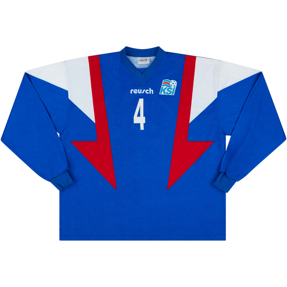 2001 Iceland Match Issue Home L/S Shirt #4 (Marteinsson) v Denmark