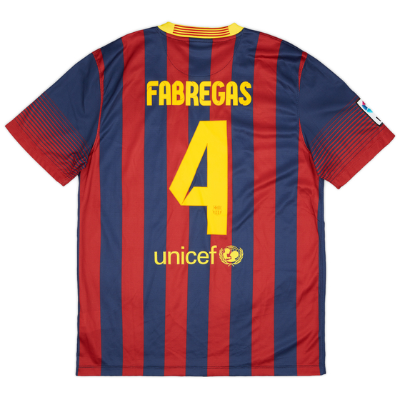 2013-14 Barcelona Home Shirt Fabregas #4 (L)