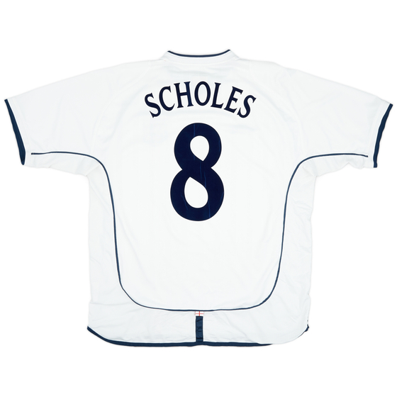 2001-03 England Home Shirt Scholes #8 - 8/10 - (XL)