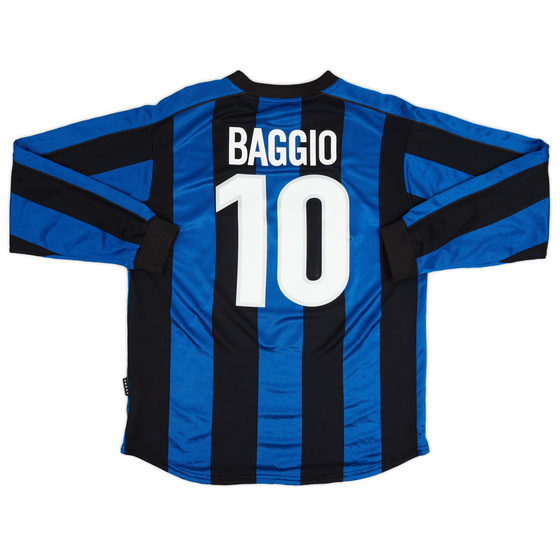 1999-00 Inter Milan Home L/S Shirt Baggio #10 - 7/10 - (L)