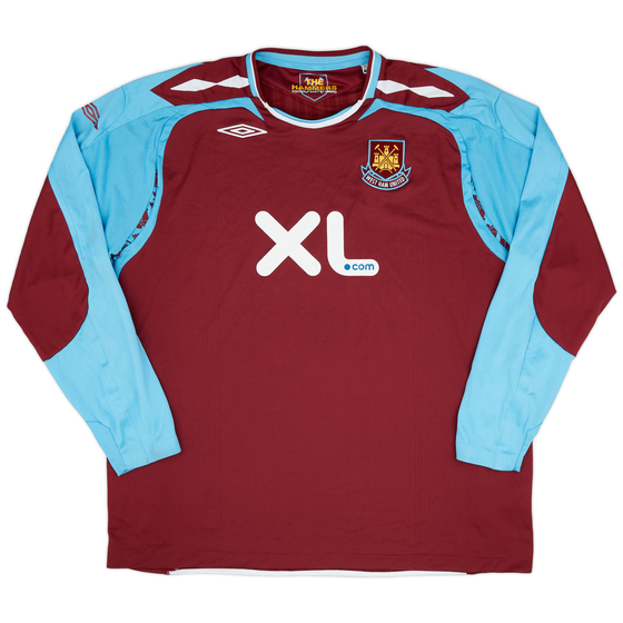 2007-08 West Ham Home L/S Shirt - 9/10 - (3XL)