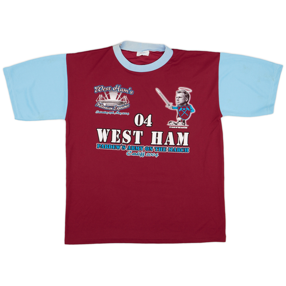 2004 West Ham Cardiff 'Pardew's Army on the March' Leisure Tee - 9/10 - (XL)