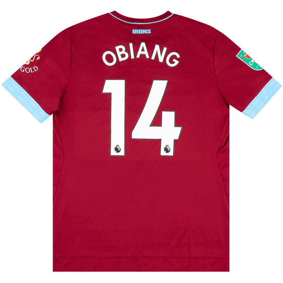 2018-19 West Ham United Match Issue Carabao Cup Home Shirt Obiang #14