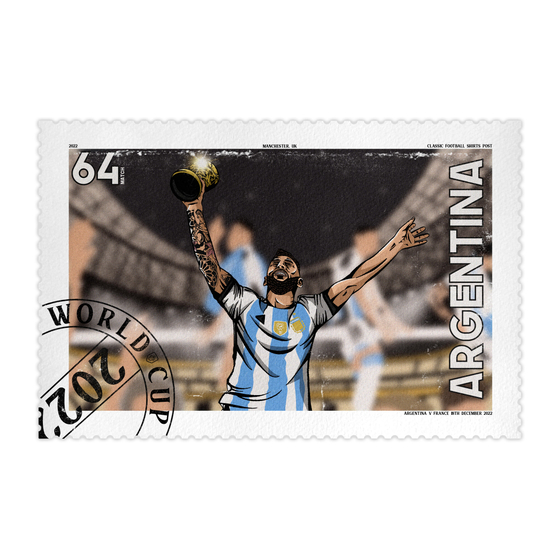 Lionel Messi 2022 World Cup Stamp A3 Print/Poster