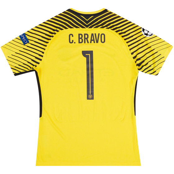 2017-18 Manchester City Match Issue GK Away S/S CL Shirt C.Bravo #1 XL