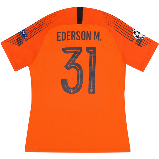 2018-19 Manchester City Match Issue CL GK Home S/S Shirt Ederson M. #31 XL