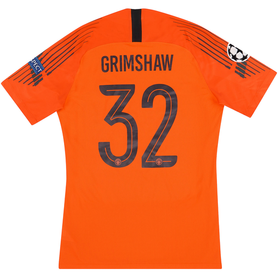 2018-19 Manchester City Match Issue CL GK Home S/S Shirt Grimshaw #32 L