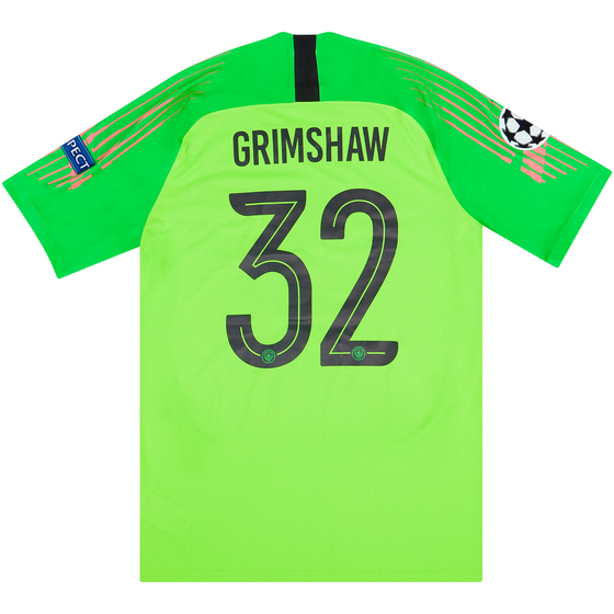2018-19 Manchester City Match Issue CL GK Away S/S Shirt Grimshaw #32 L