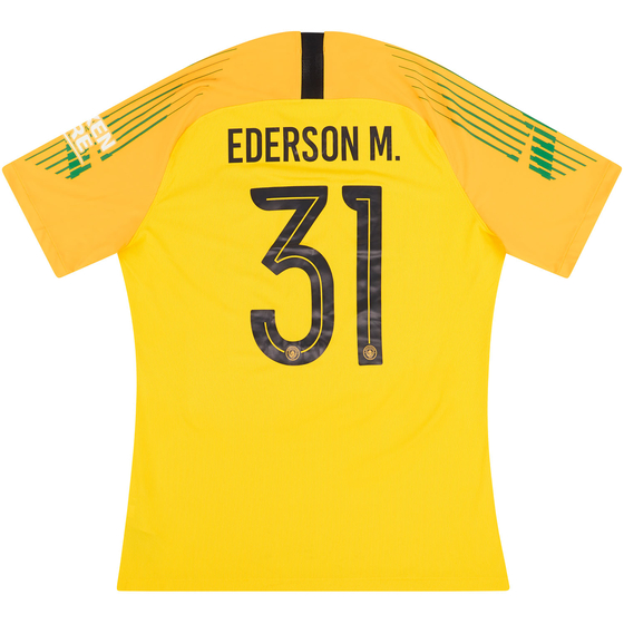 2018-19 Manchester City Match Issue CL GK Away S/S Shirt Ederson M. #31 XL