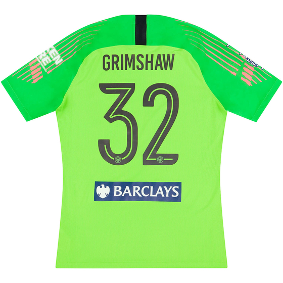 2018-19 Manchester City Match Issue GK Away S/S Shirt Grimshaw #32 L