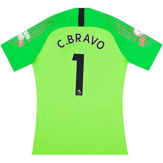 2018-19 Manchester City Match Issue GK Away S/S Shirt C.Bravo #1 L