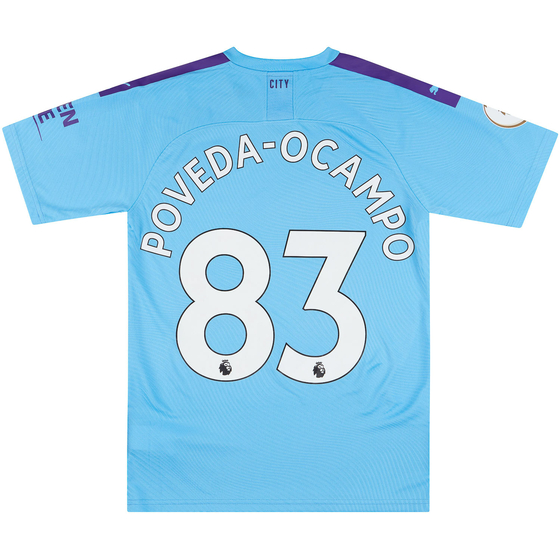 2019-20 Manchester City Match Issue Home Shirt Poveda-Ocampo #83