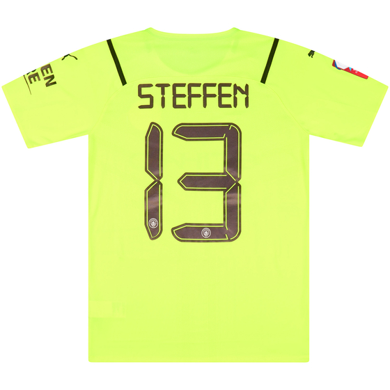 2021-22 Manchester City Match Issue Community Shield GK Shirt Steffen #13 (v Leicester)