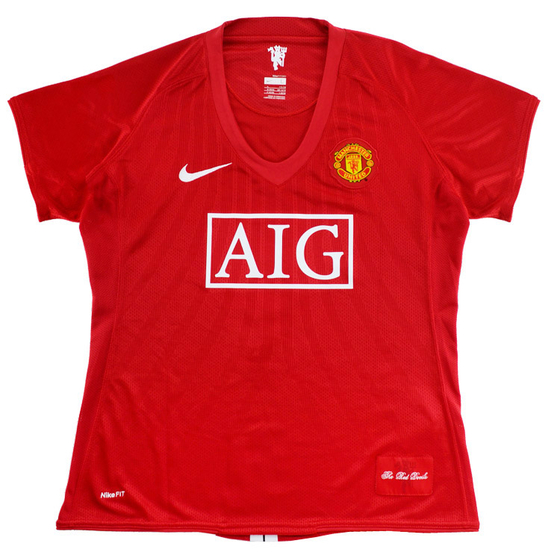2007-09 Manchester United Home Shirt - 8/10 - Women's (XL)