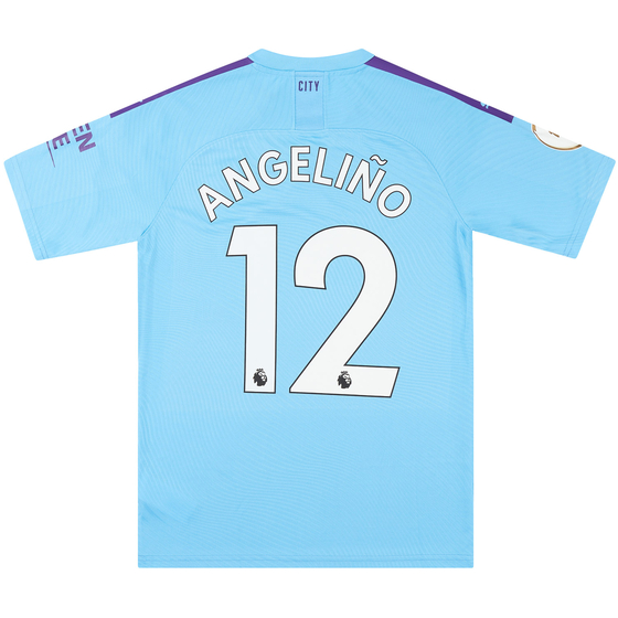 2019-20 Manchester City Match Issue Home Shirt Angeliño #12 (v Man Utd)