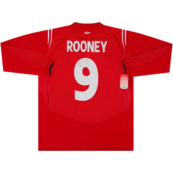 2004-06 England Away L/S Shirt Rooney #9 XXL