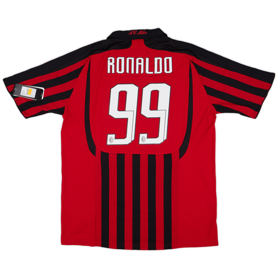 2007-08 AC Milan Home Shirt Ronaldo #99 (XL)