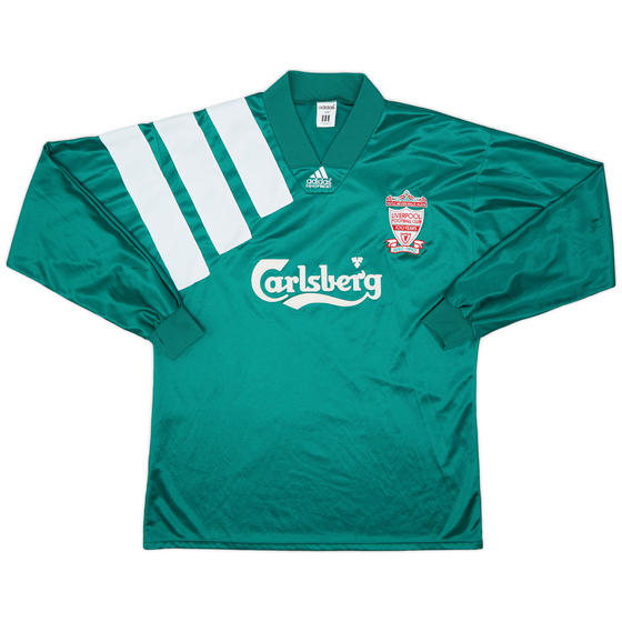 1992-93 Liverpool Player Issue Centenary Away L/S Shirt - 8/10 - (XL)