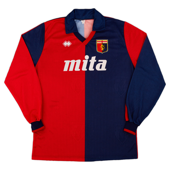 1990-91 Genoa Home L/S Shirt - 9/10 - (XL)