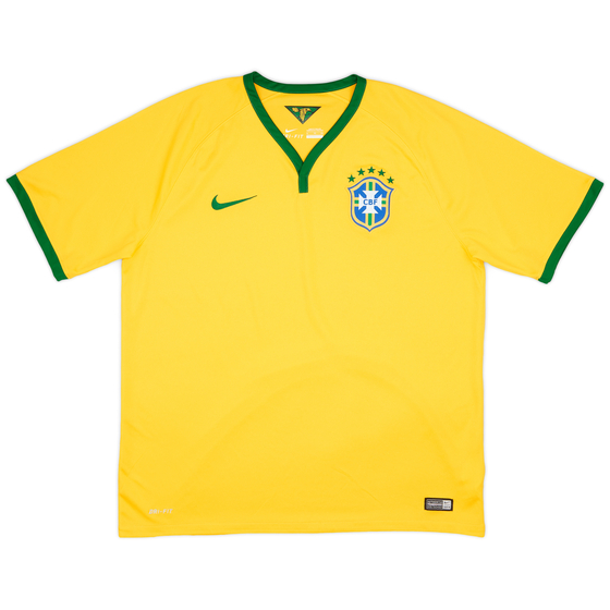 2014-15 Brazil Home Shirt - 9/10 - (XL)