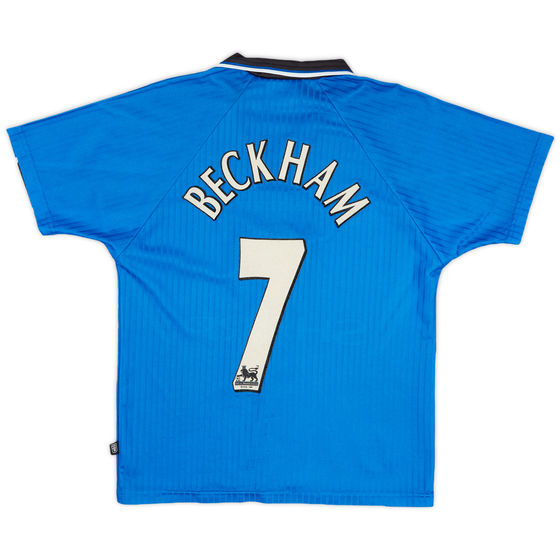 1996-98 Manchester United Third Shirt Beckham #7 - 8/10 - (L.Boys)