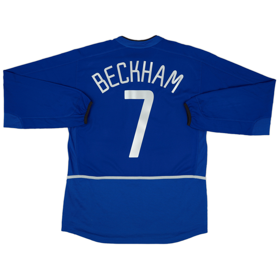 2002-03 Manchester United Third L/S Shirt Beckham #7 - Very Good 7/10 - (M)