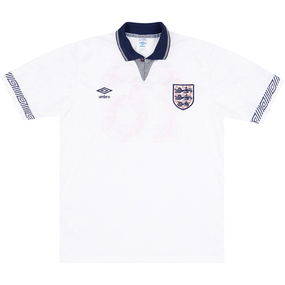 1990 England Match Issue Home Shirt #16 (McMahon) v Tunisia