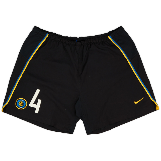 2002-03 Inter Milan Player Issue Home Shorts #4 (Zanetti) - 7/10 - (XL)