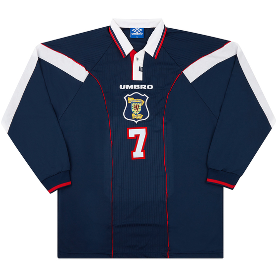 1996-98 Scotland Match Issue Home L/S Shirt #7 (Gallacher)