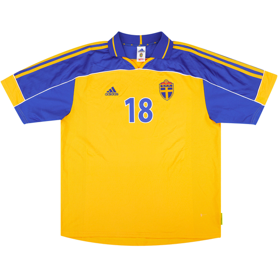 2000 Sweden Match Issue Home Shirt #18 (Jonson) v Denmark