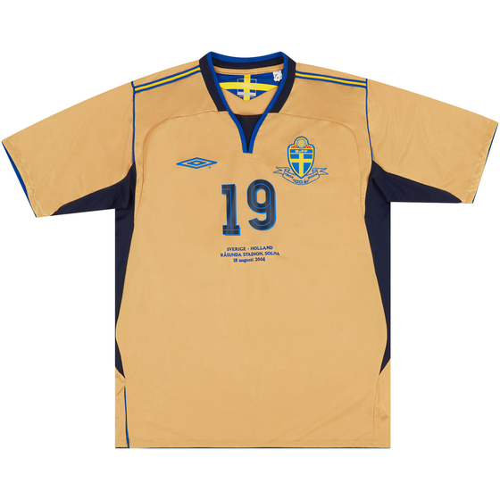 2004 Sweden Match Worn Centenary Shirt Aexandersson #19 (v Netherlands)