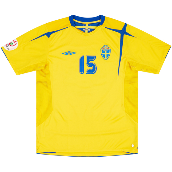 2006 Sweden Match Issue Home Shirt #15