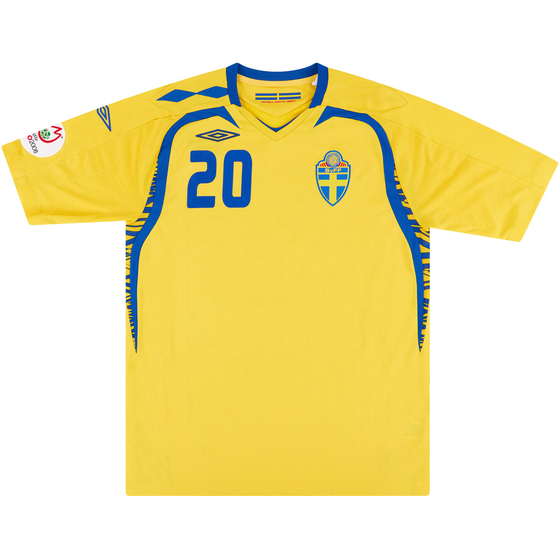 2007 Sweden Match Issue Home Shirt #20 (v Denmark)