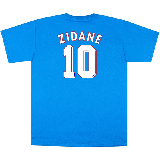 Zinedine Zidane #10 1998 France Blue Graphic Tee