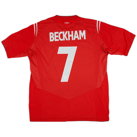 2004-06 England Away Shirt Beckham #7 - 6/10 - (L)