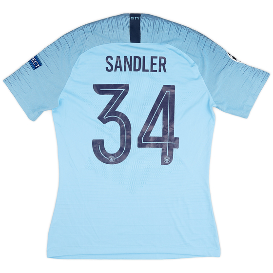 2018-19 Manchester City Player Issue Home Shirt Sandler #34 - 9/10 - (L)