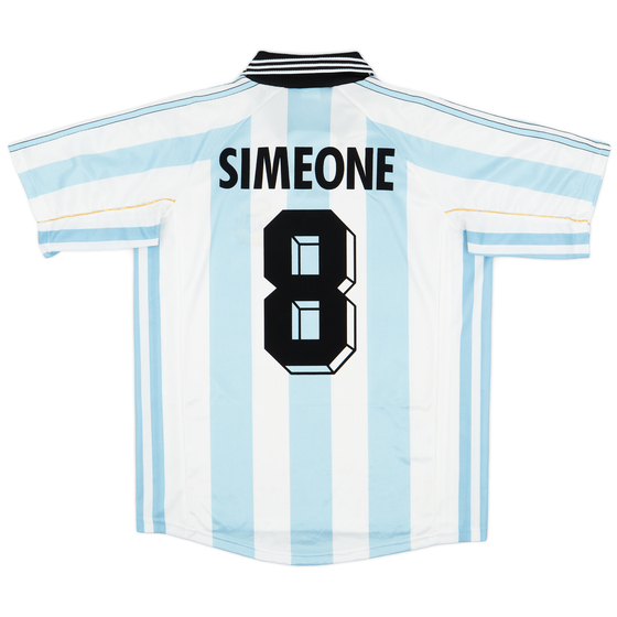 1998-99 Argentina Home Shirt Simeone #8 - 8/10 - (M)