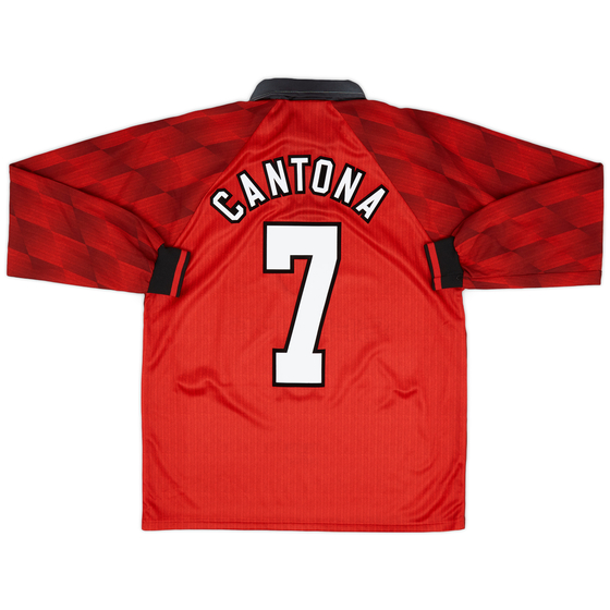 1996-98 Manchester United Home L/S Shirt Cantona #7 - 8/10 - (M)