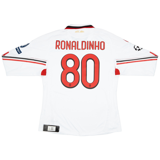 2009-10 AC Milan Away L/S Shirt Ronaldinho #80 (XL)