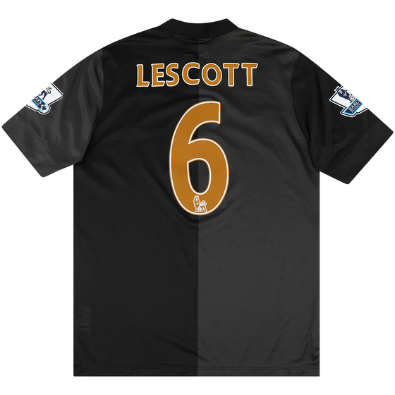 2013-14 Manchester City Match Issue Away Shirt Lescott #6