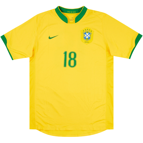 2006-08 Brazil Match Issue Home Shirt #18