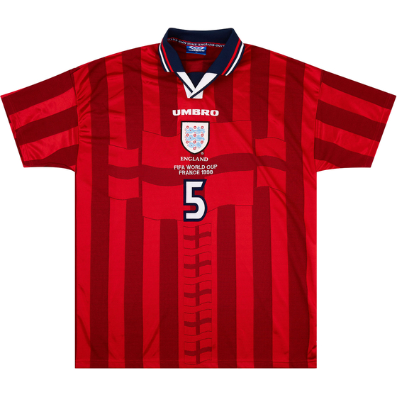 1998 England Match Issue World Cup Away Shirt Adams #5
