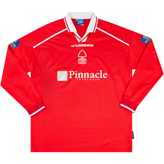 1999-00 Nottingham Forest Match Issue Home L/S Shirt Harewood #29