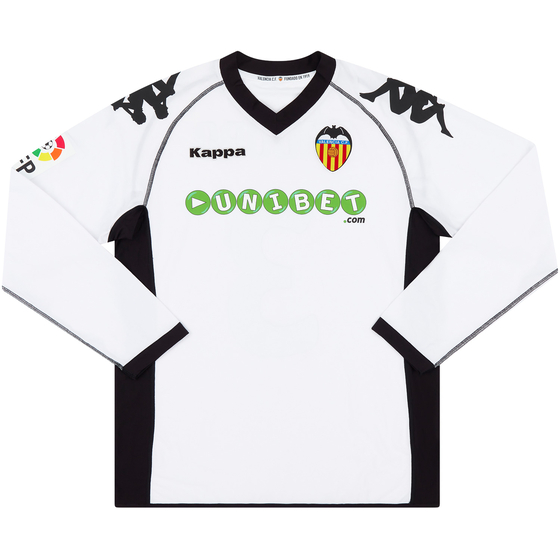 2010-11 Valencia Match Issue Home L/S Shirt Maduro #3