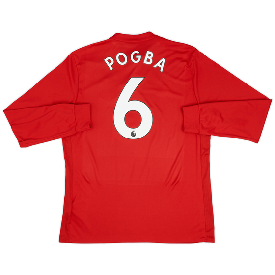 2017-18 Manchester United Home L/S Shirt Pogba #6 - 9/10 - (L)
