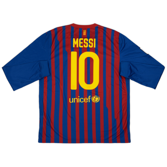 2011-12 Barcelona Home L/S Shirt Messi #10 - 9/10 - (XL)