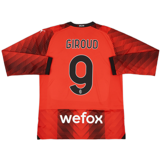 2023-24 AC Milan Home L/S Shirt Giroud #9
