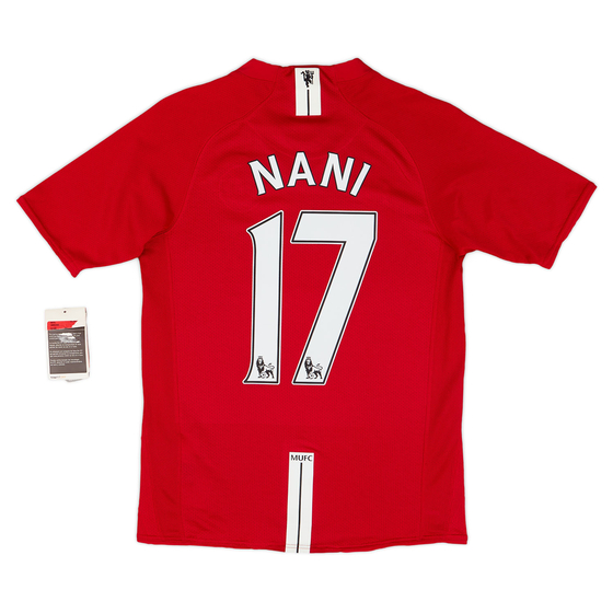 2007-09 Manchester United Home Shirt Nani #17 (XS.Kids)