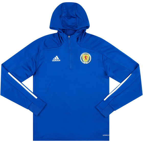 2020-21 Scotland Player Issue 1/4 Zip Training Hooded Top S
